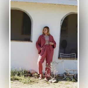 Free People Mauve cotton Blazer Size M NWOT